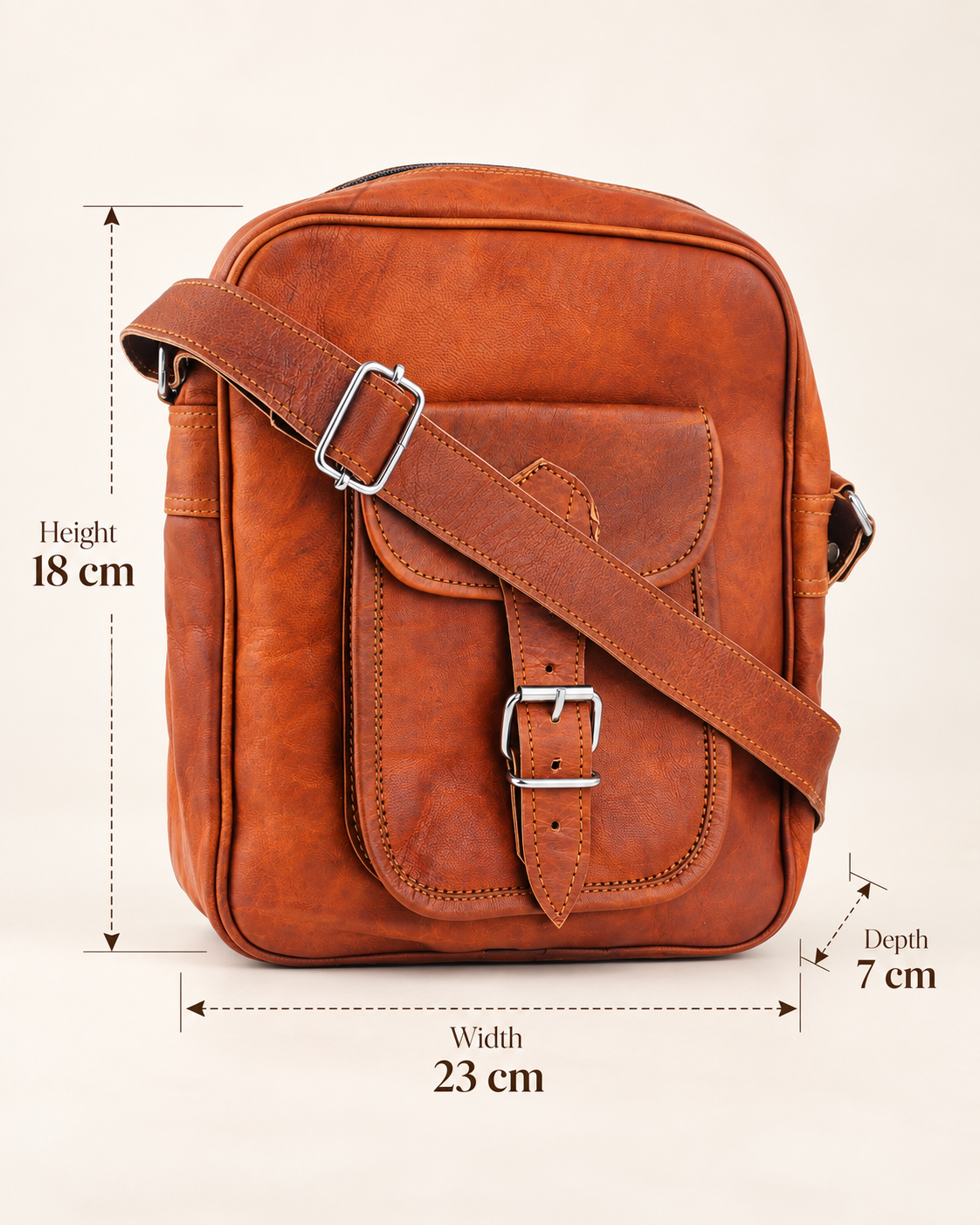 Flight Bag | Full-Grain Leather Satchel | EL VEENU