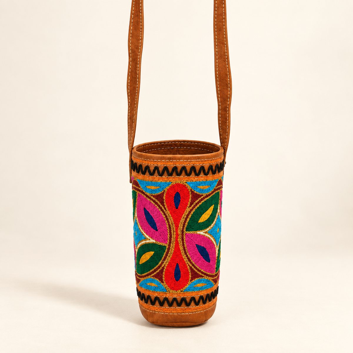 Leather Bottle Holder | Plain & Embroidered