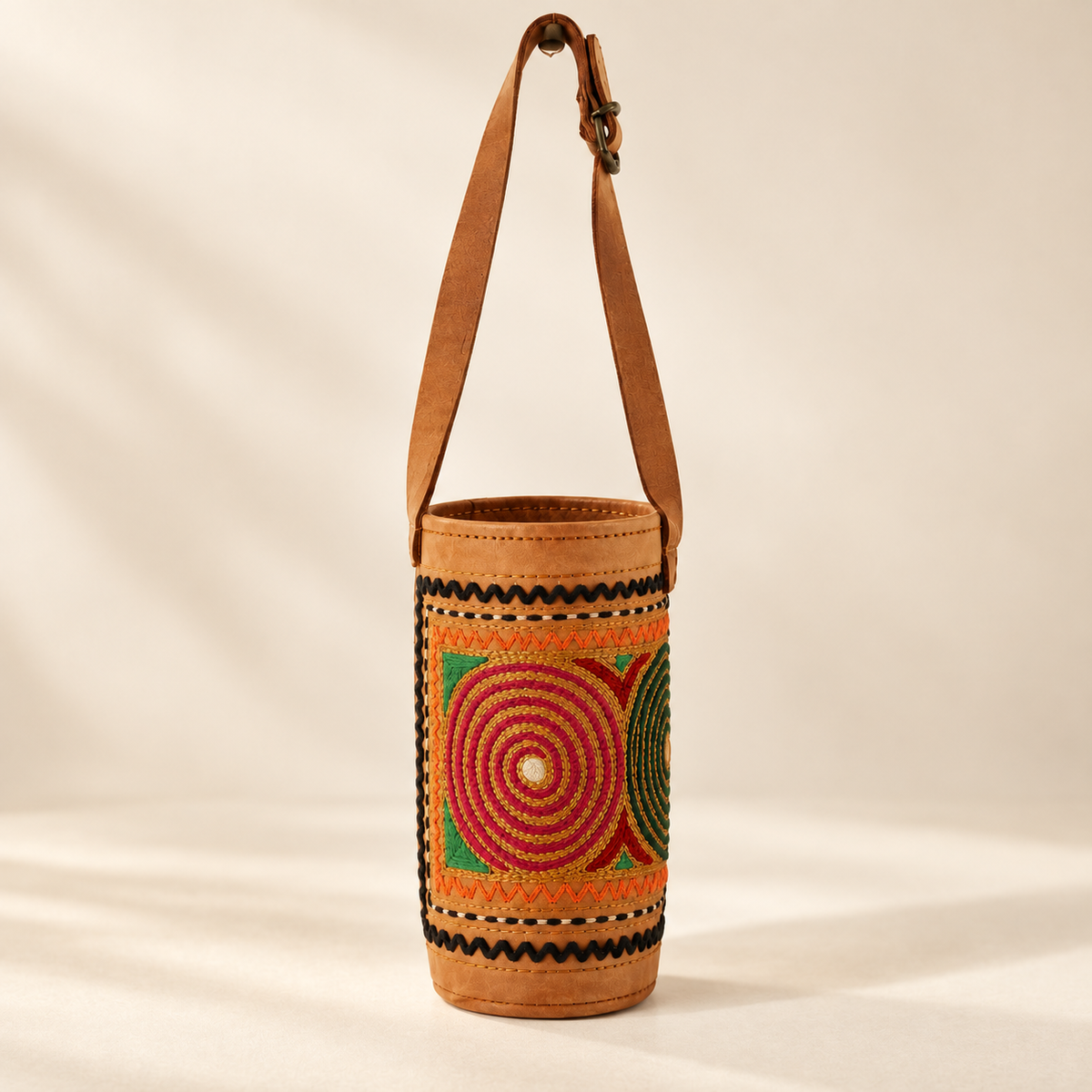 Leather Bottle Holder | Plain & Embroidered