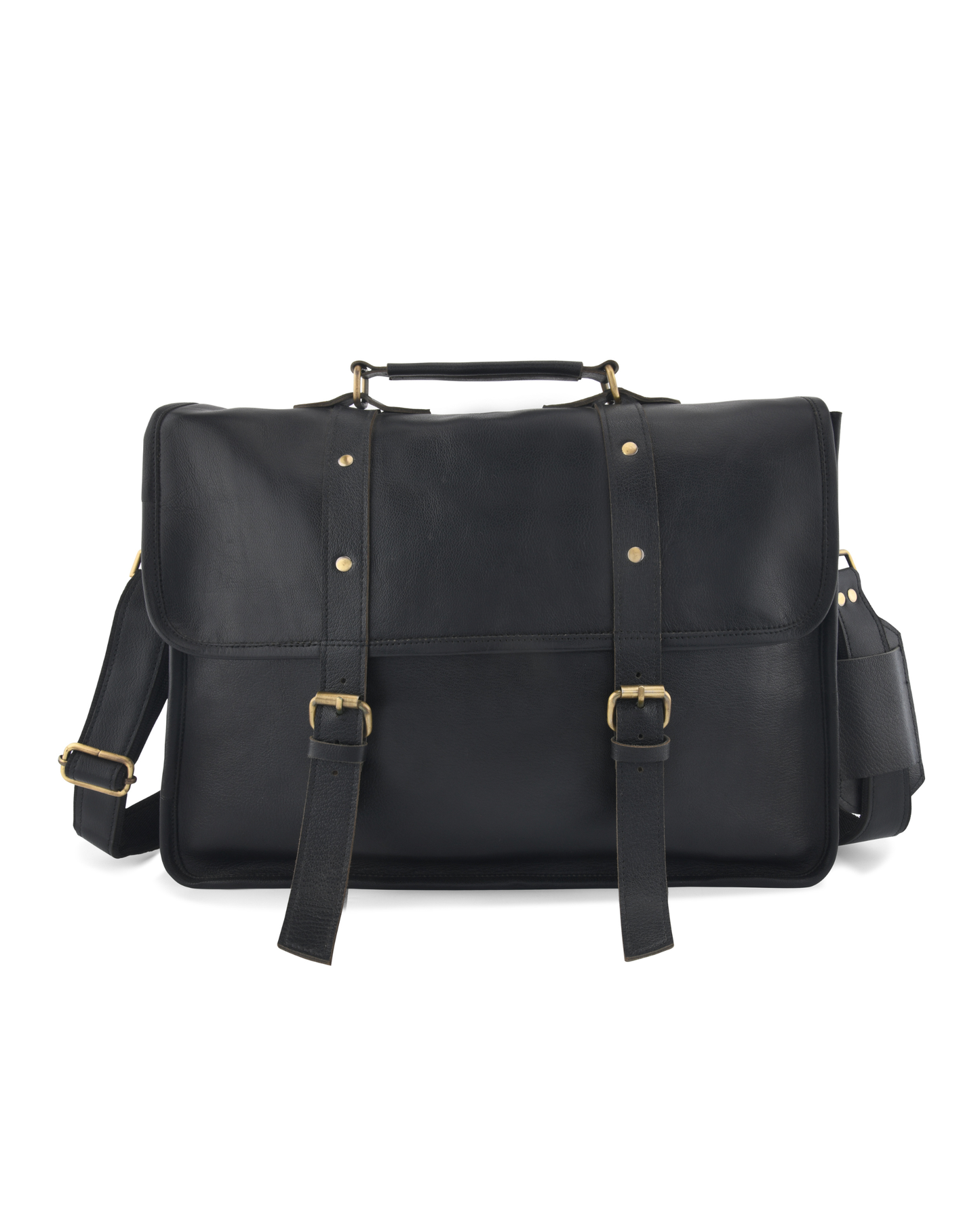 black leather messanger bag