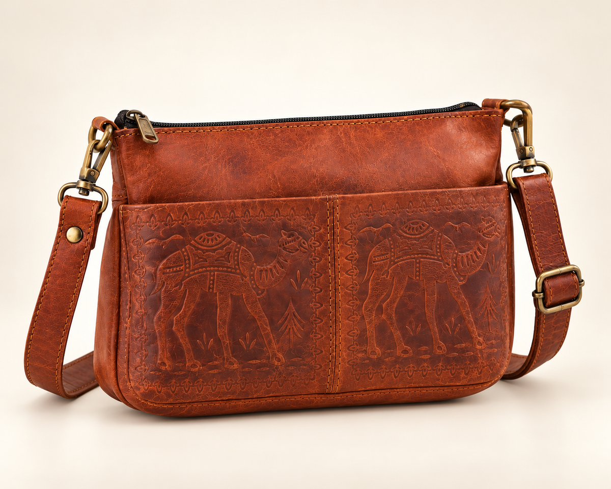 Nova Flat Bag S | Slim Leather Crossbody Bag | EL VEENU