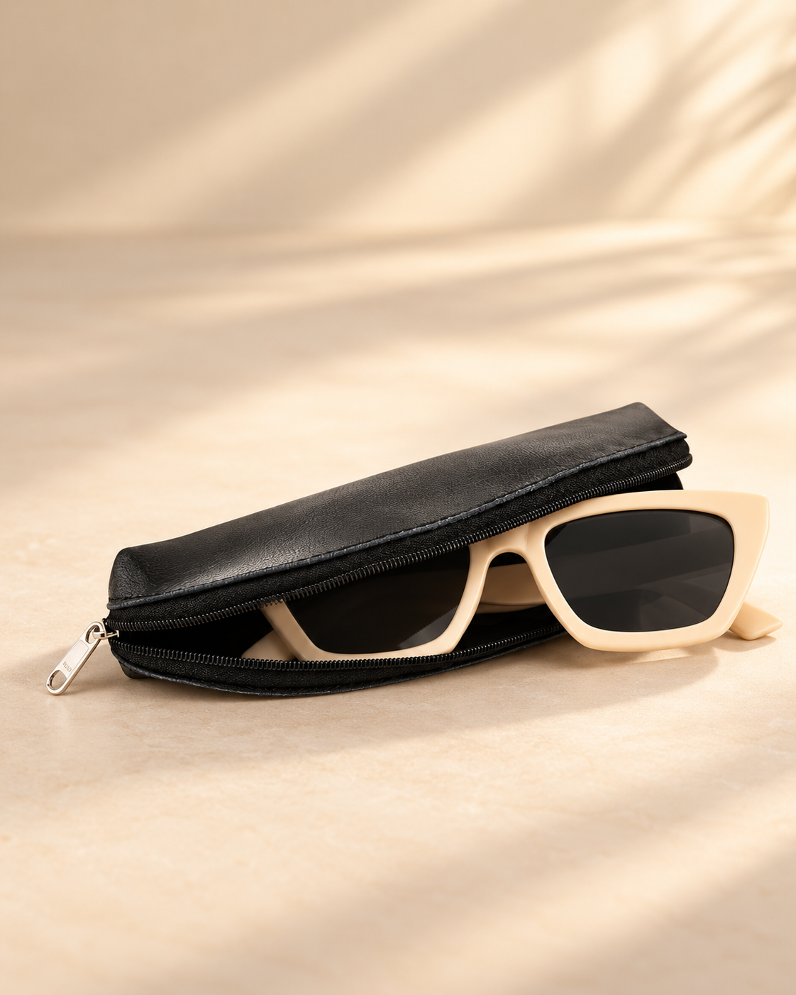 Versatile Leather Pencil & Sunglasses Case – Black & Tan | EL VEENU