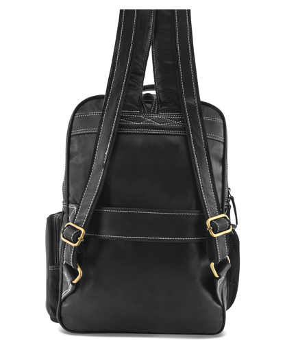 black backpack 2 mouth white