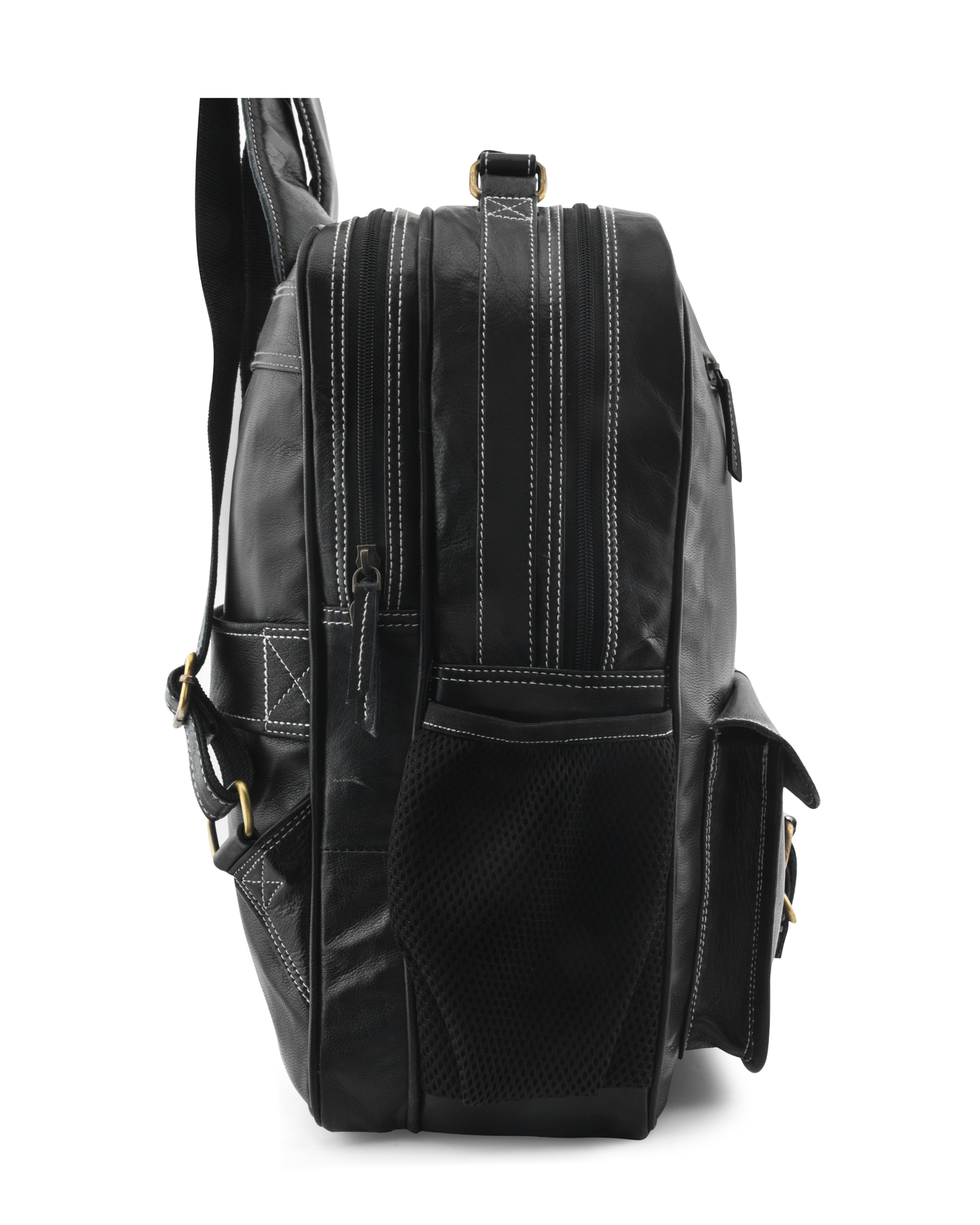 black backpack 2 mouth white