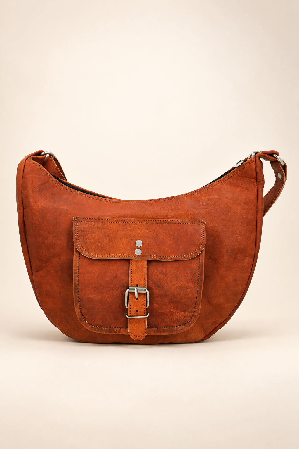 Mira | Half Moon Leather Shoulder Bag | EL VEENU