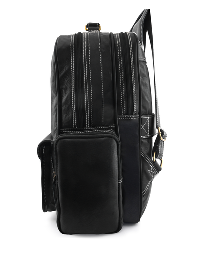 black backpack 2 mouth white