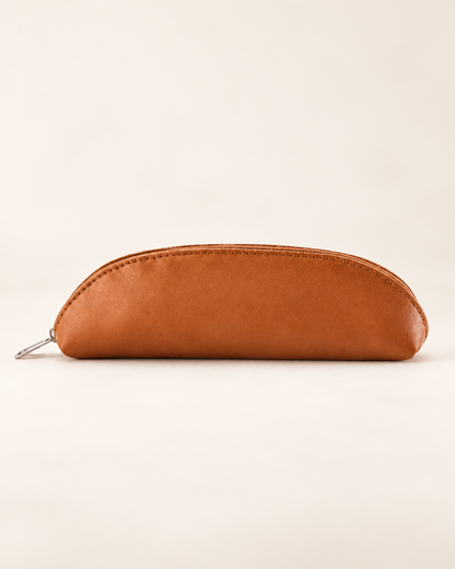 Versatile Leather Pencil & Sunglasses Case – Black & Tan | EL VEENU