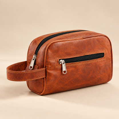 Premium Compact Travel Grooming Case | Leather Shaving Kit | EL VEENU