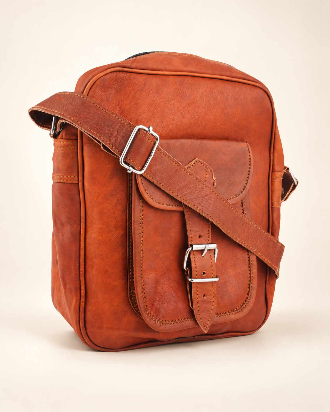 Flight Bag | Full-Grain Leather Satchel | EL VEENU