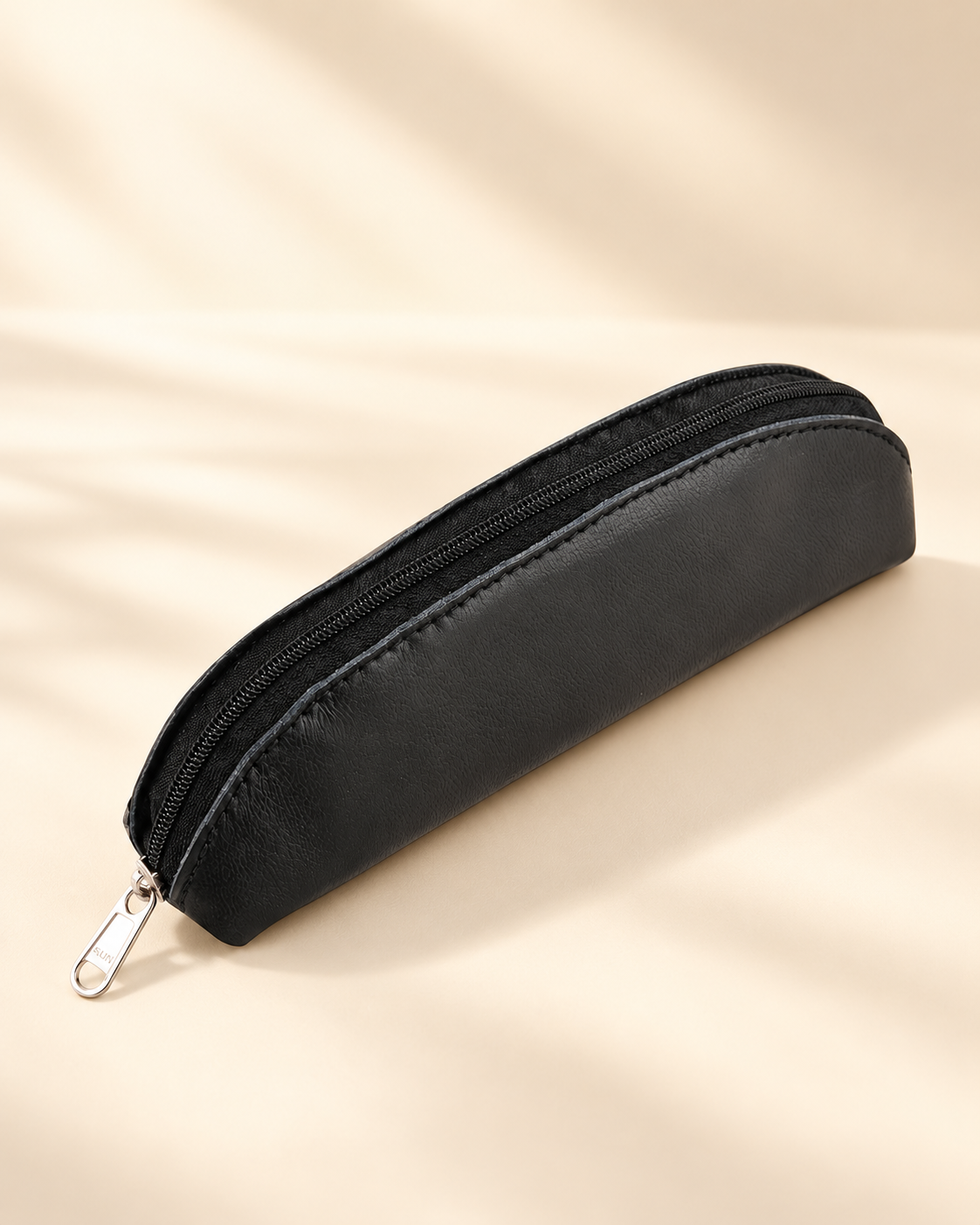 Versatile Leather Pencil & Sunglasses Case – Black & Tan | EL VEENU