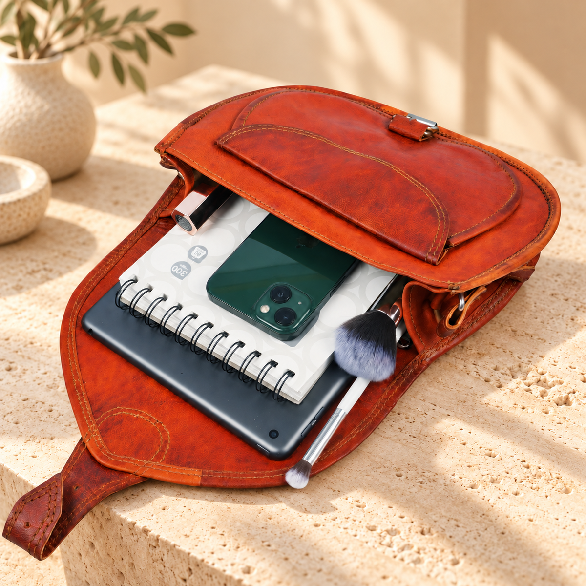 Adah Buckle 2 / Cassette Buckle 2/ | Handmade Leather Sling Bag| EL VEENU