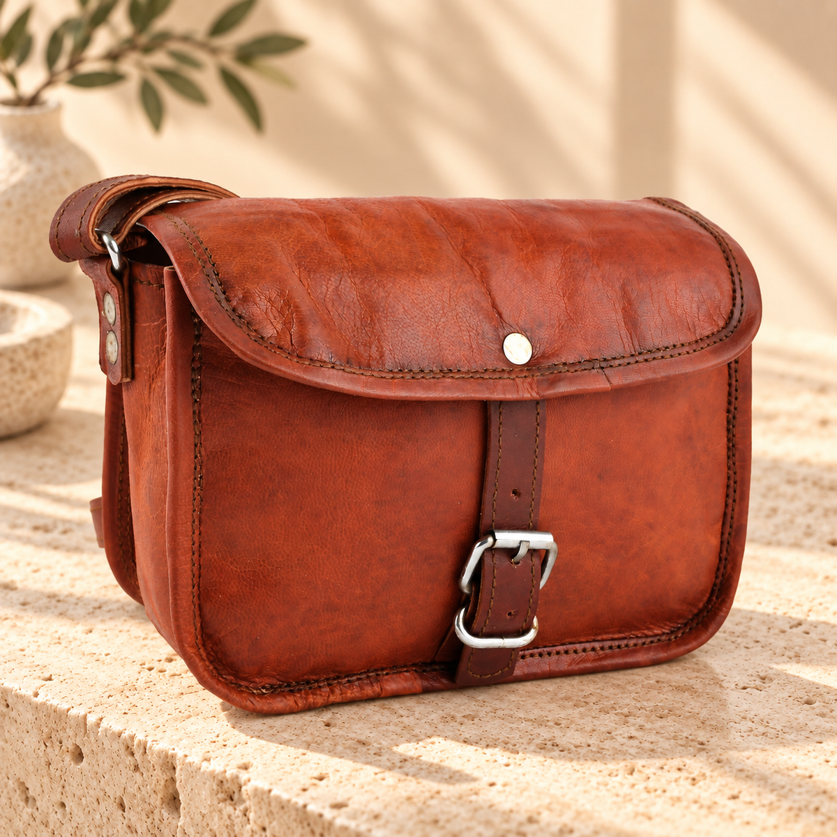 Adah Buckle 2 / Cassette Buckle 2/ | Handmade Leather Sling Bag| EL VEENU