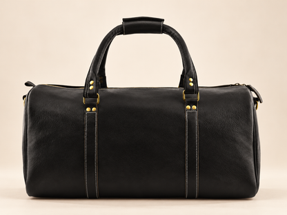 20-Inch Oval Leather Duffle Bag for Travel | EL VEENU