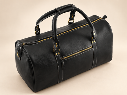 20-Inch Oval Leather Duffle Bag for Travel | EL VEENU