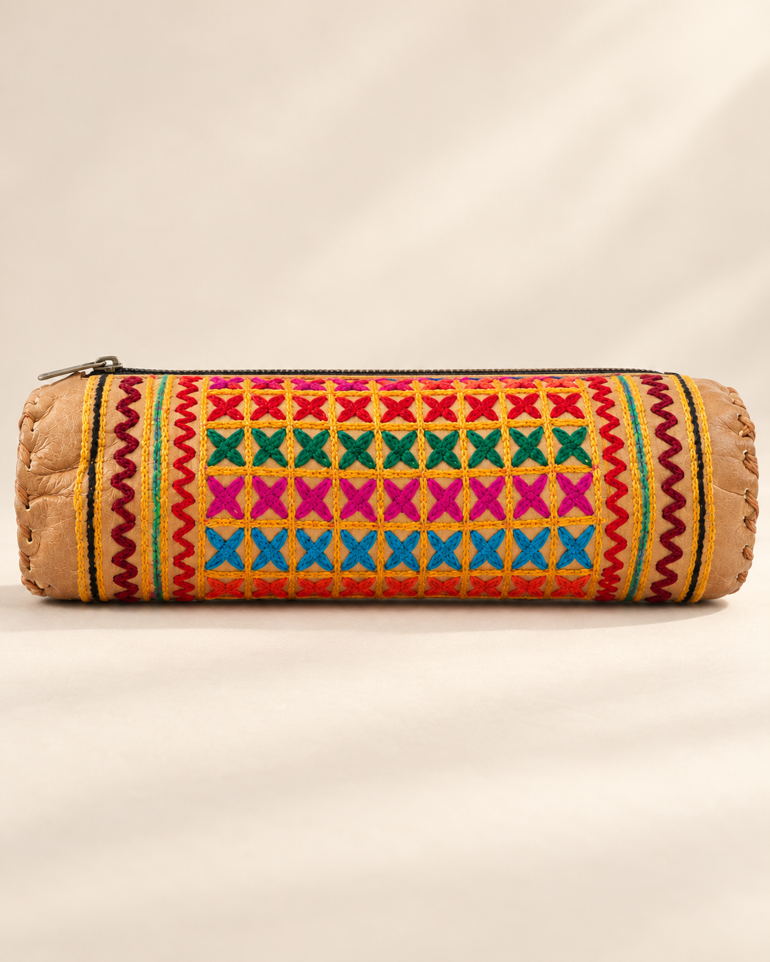 Full-Grain Leather Pencil Case – Natural Brown