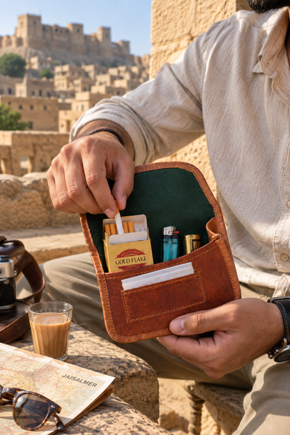Handcrafted Leather Tobacco Pouch |EL VEENU