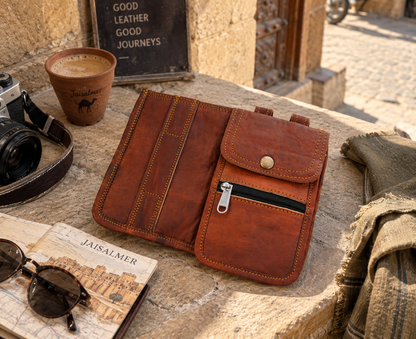 Leather Passport Holder & Travel Organizer with Strap | EL VEENU