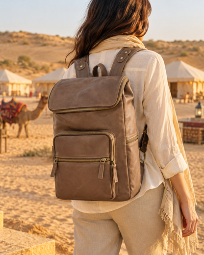 Urban U-Zip Leather Laptop Backpack 16" | EL VEENU