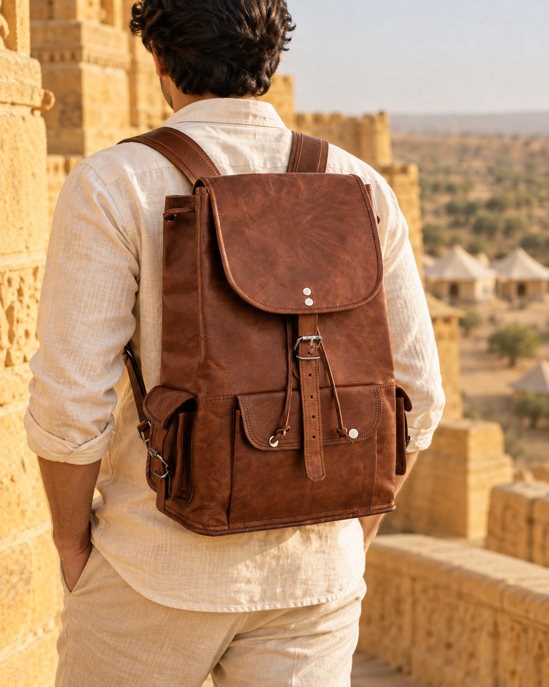 Prime Latch Pack 16" | Full-Grain Leather Backpack | EL VEENU