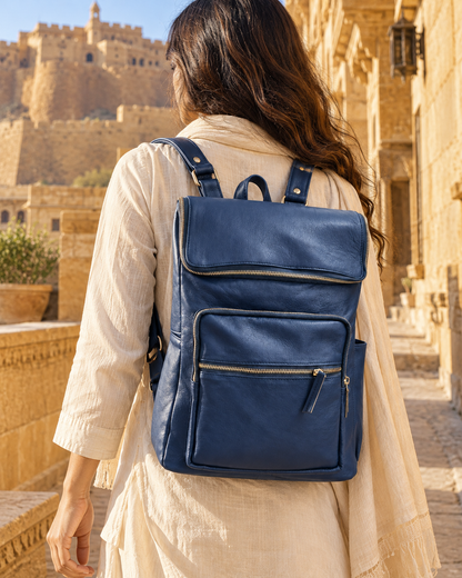 Urban U-Zip Leather Laptop Backpack 16" | EL VEENU