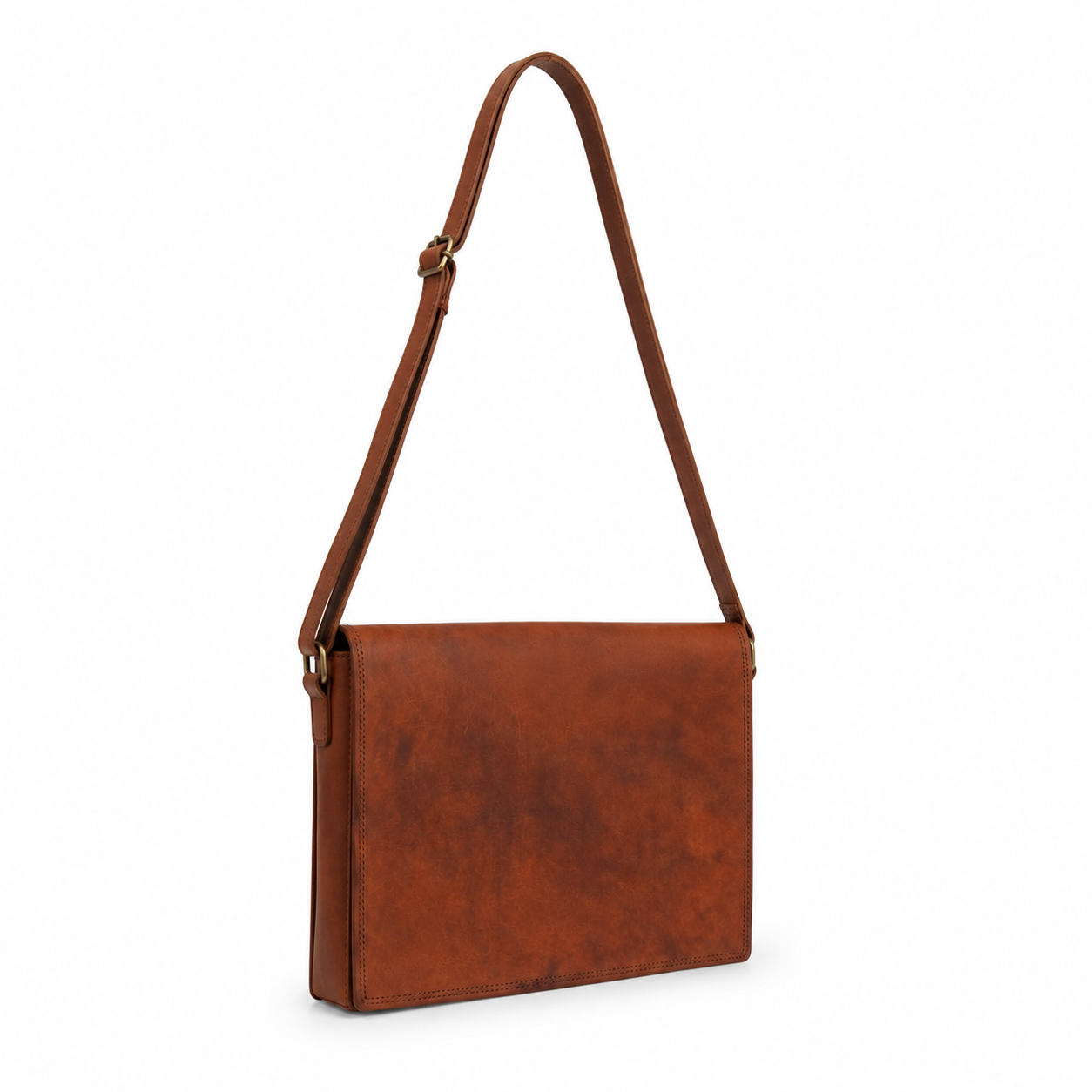 Natural Leather Messenger Laptop Bag