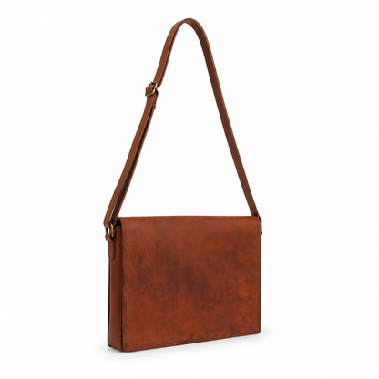 Natural Leather Messenger Laptop Bag