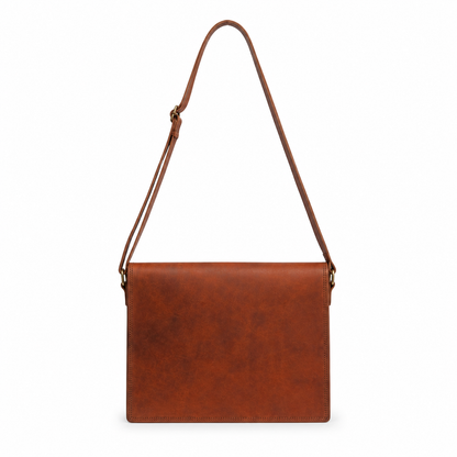 Natural Leather Messenger Laptop Bag