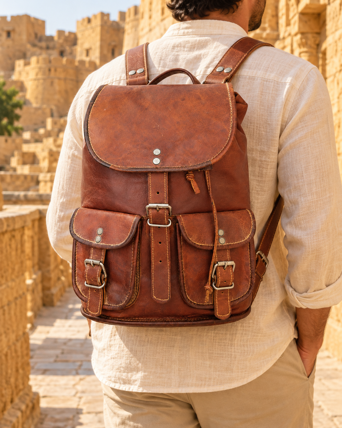 Swift Lock Pouch 15" | Full-Grain Leather Backpack | EL VEENU