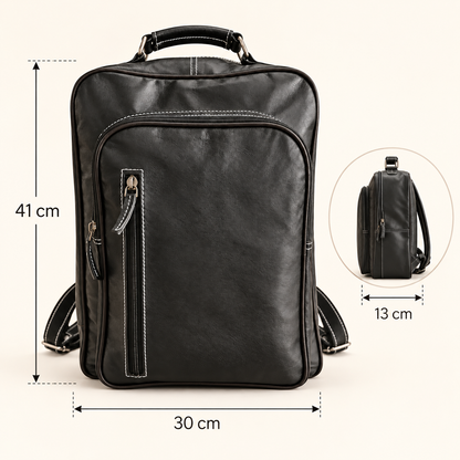 Milled Full-Zip Utility Backpack | Leather Backpack | EL VEENU