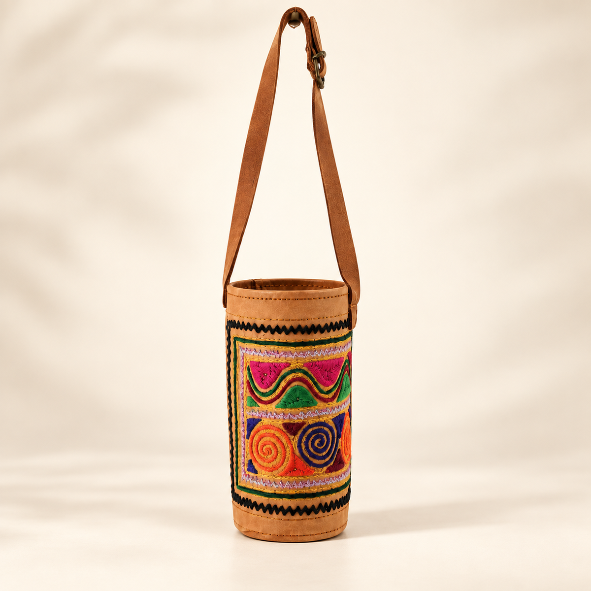 Leather Bottle Holder | Plain & Embroidered