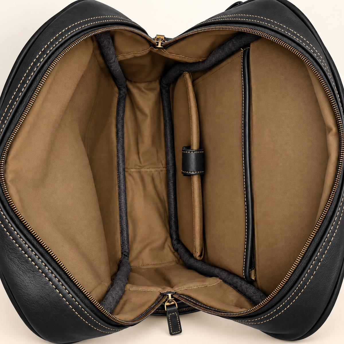 Dual-Pocket Trolley Backpack 16" | Leather Travel Backpack | EL VEENU