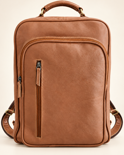 Milled Full-Zip Utility Backpack | Leather Backpack | EL VEENU