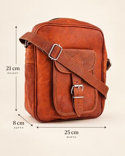 Flight Bag | Full-Grain Leather Satchel | EL VEENU
