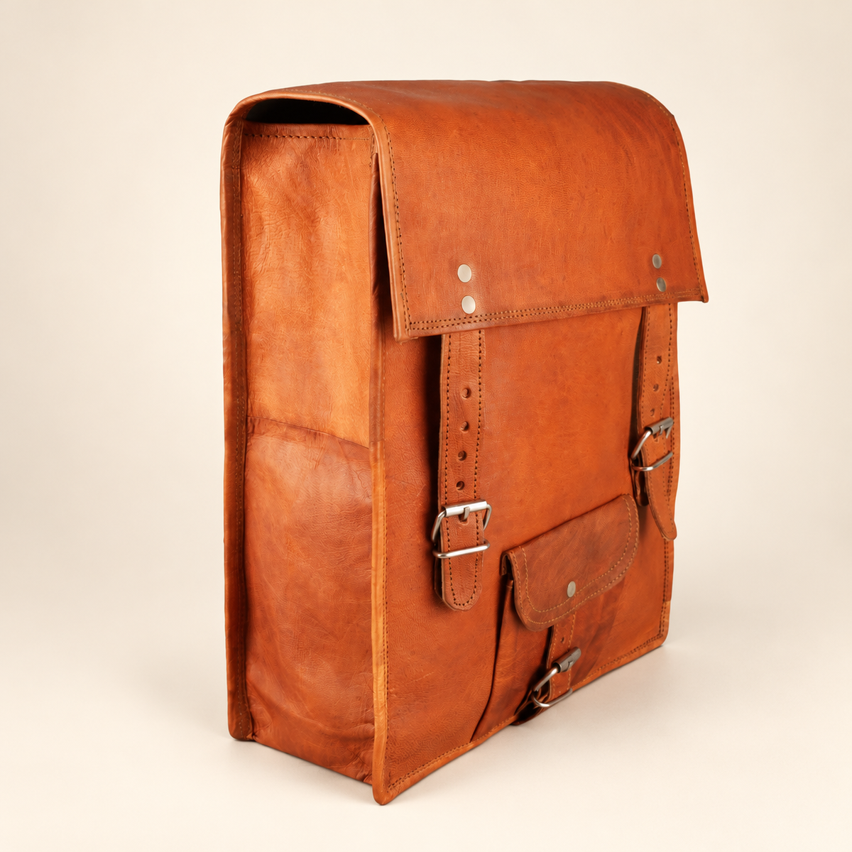 Boxed Front Pocket Pack 15" | Leather Backpack | EL VEENU