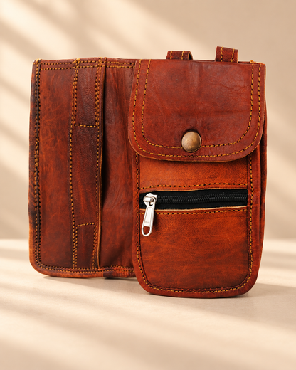 Leather Passport Holder & Travel Organizer with Strap | EL VEENU
