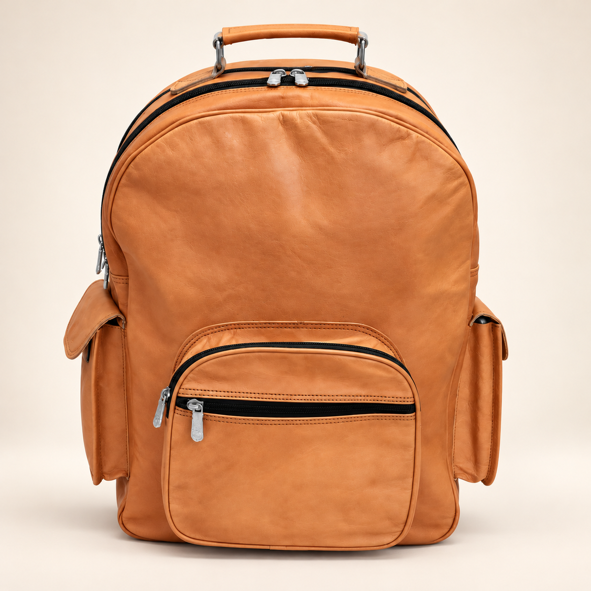 Twin-Section Dual Zip Pack 16" | Leather Backpack | EL VEENU